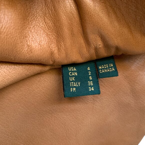 DANIER Caramel Brown Lamb Leather Pants - Picture 2 of 14